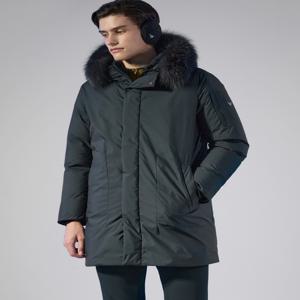 닥스 골프 [[25FW]] DGJU5D814BK [PREMIUM] 블랙 후드 FUR 롱 구스다운 점퍼