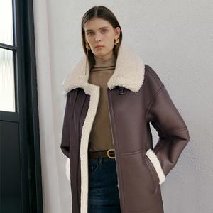 바니스뉴욕 25FW 무스탕 롱 코트