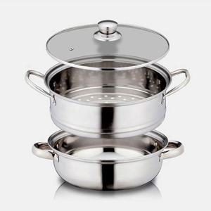 인덕션겸용 28cm 대형 2단스텐 찜솥 찜냄비 곰솥 찜기 2단찜솥 스텐찜솥