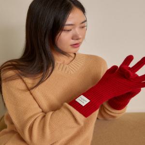 뉴욕 액세서리 JAGV4F320R2 [7%추가쿠폰] 레드 단색 울캐시미어 핑거홀 장갑