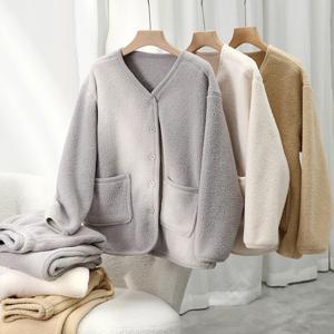 [브리치]  / 극세사 뽀글이 양털 가디건st 겨울 수면잠옷 홈웨어 세트 3컬러