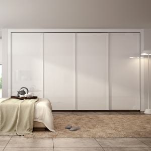 한샘 바이엘 글로시 슬라이딩 붙박이장 화이트 하이글로시_행거형(17종/택1)