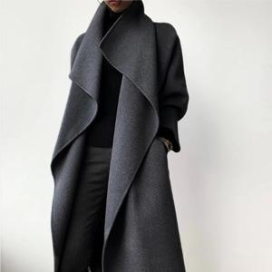 256543 - 빅숄카라  핸드메이드 울코트  헤링본코트 브랜드공정 겨울코트 캐시미어코트 여성겨울코트  빅사이즈코트