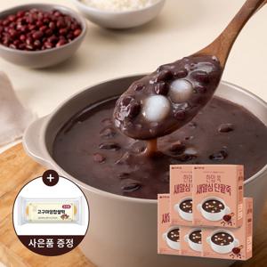 화과방 국산 새알심 단팥죽 500g 5박스 [+찹쌀떡 증-정] / 전통죽 국산팥 아침대용 대두식품 빵집 동지팥죽
