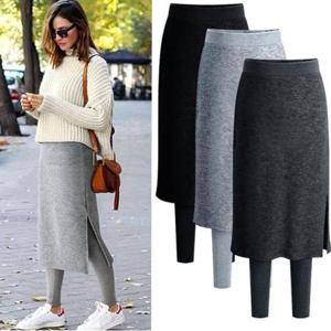 세르노 겨울 방한 니트 롱 치마 레깅스