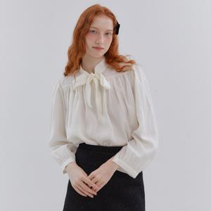 데이 리본 셔링 블라우스_2컬러
