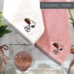 송월타올 스누피 블럭블랙34 고리 타월 4장