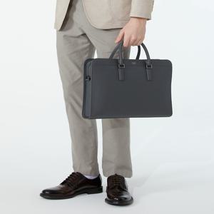 헤지스 액세서리 남성 [[24FW]] WUBA4F790G3 [스테디셀러] 그레이 소가죽 서류가방