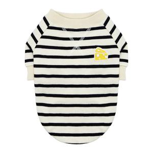 스트라이프 강아지 티셔츠 블랙 S M L XL 2XL