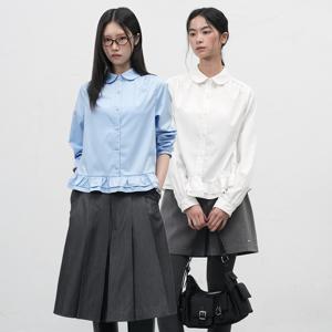 [솔아님 착용] 라운드 카라 프릴 블라우스 3COL / WBE3L03513