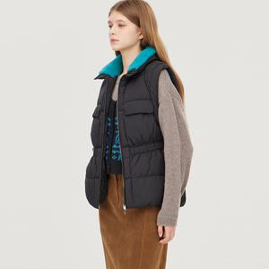 [본사] [Online Exclusive] 컬러 퍼 덕다운 베스트_BAPDE4561BK