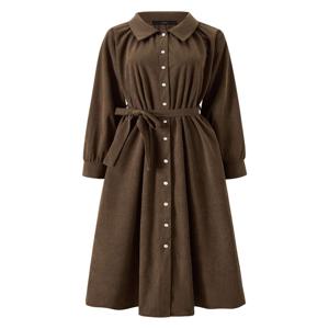 카라넥 버튼업 허리 끈 롱 원피스 (DP4OW005A)