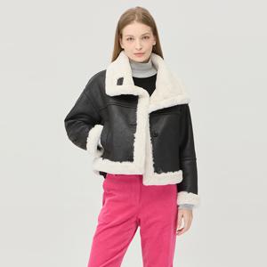 [본사] [Online Exclusive] 무스탕 가죽 점퍼_BAJPE1561BK