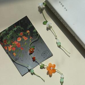 능소화 은방울꽃 네잎클로버 비즈 끈갈피 책갈피 DIY 만들기 [3종 끈 책 꽃 갈피 키트 북마크 북마커 북클립 독서 템 시즌2]