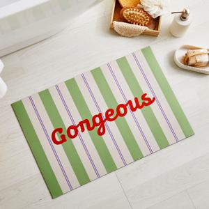 프렌치 스트라이프 규조토 발매트 GREEN 40x60