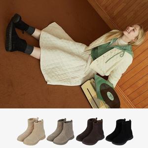 베어파우 MARINA 여성 부츠 밴딩 소가죽 스웨이드 키높이 장화 4종택1 08091QC-W