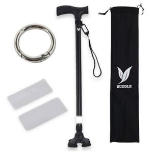 버들 4발 네발 길이조절 안정 튼튼한 고급 경량 노인 지팡이 세트 선물용 패키지 지팡이 세트