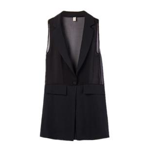 여성 블랙 여름조끼베스트 체형커버 빅사이즈 린넨 롱 루즈핏 V넥 가디건 얇은 조끼