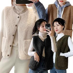 여성 양털 조끼 기모 경량 후리스 베스트 가을 겨울 뽀글이조끼 OFS-DMFVST2