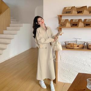 집업 투피스 롱원피스 여성 트레이닝복 세트 빅사이즈 150kg