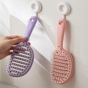 (1+1) 머리카락 제거 뿌리 볼륨 빗 헤어 브러쉬 미용 브러시 퍼플/핑크