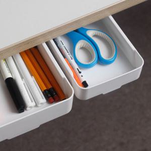 화이트 히든 서랍 소형/부착식/슬라이딩/책상/밑/정리함/소품/수납함/사무실/틈새/정리/수납/박스/미니