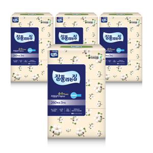 잘풀리는집 순수 미용티슈 260매 3입 4팩