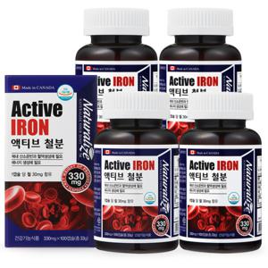 액티브 철분 철분제 330mg 100캡슐 4병