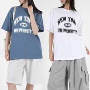 여성 반소매/여자 여성 면 프린팅 루즈핏 반팔 티셔츠