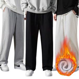 1+1 겨울 남녀공용 기모 와이드 팬츠 밴딩 남자 여자 트레이닝 츄리닝 바지 데일리