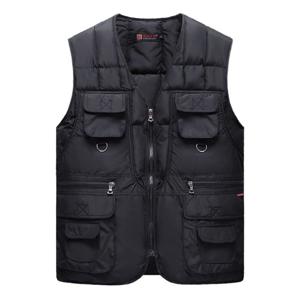 남자 가을 겨울 멀티 포켓 다용도 패딩 조끼 남성 작업복 조끼