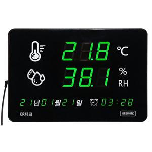 KR-30HTC 대형 정밀 디지털 벽걸이 온습도계/시계 체감온도 기능 추가