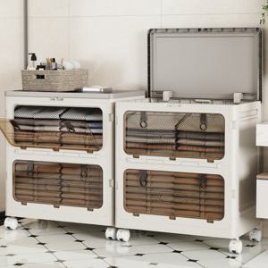 대용량 이동식 옷장 수납함 다용도 폴딩 리빙박스 정리함