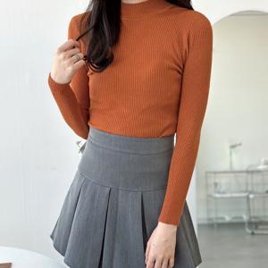 아이예스 반폴라 골지 긴팔 여성 가을 데일리 슬림핏 반목티 스웨터 니트 IY-WKNT1