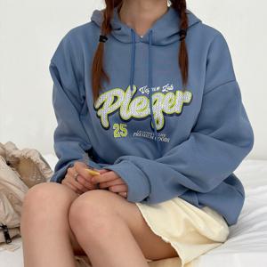 베이지베이글 오버핏 빅사이즈 기모 여성 후드티 3컬러 4사이즈