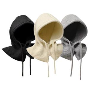 FOBIELLA 니트 단추 후드넥워머 후드목토시 겨울모자