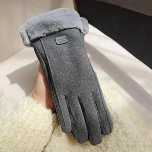 IYES 니트 스웨이드 밍크 퍼 여성 스마트폰 터치 장갑 IY-GVW25 겨울 기모 방한장갑