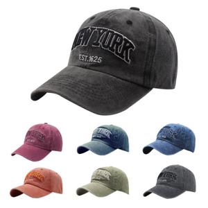 뉴욕 캡모자 야구모자 남성 여성 남자 여자 면 워싱 데님 빈티지 볼캡 모자