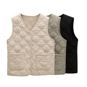 가울 겨울 여자 경량 패딩 양모 여성 누빔 조끼 이너