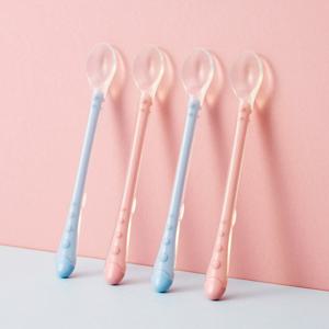 실리콘 롱핸들 이유식스푼 (이유식기/유아 아기용품/포크/식판) + 100원딜 추가옵션
