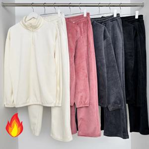 제니유 코듀로이 기모 트레이닝복 세트 집업 와이드 팬츠