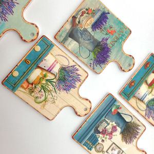 라벤더 세라믹 사각 냄비 받침/후라이팬/찌개/식기/뚝배기/주방/라면/받침대