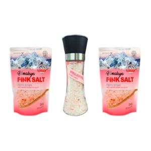 슬기로운 소금 생활 히말라야 핑크 솔트 선물 세트 그라인더 포함 NO4 미세플라스틱없는 깨끗한 소금o