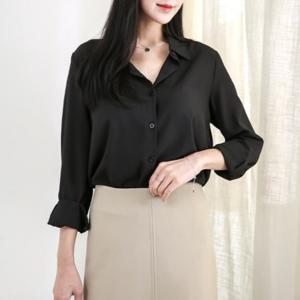 여성 블라우스/여성 데일리 셔츠 긴팔 남방 링클 티 블라우스