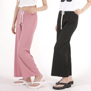 여성 긴바지/여자 여성 링클프리 와펜 골지 스판 밴딩 바지