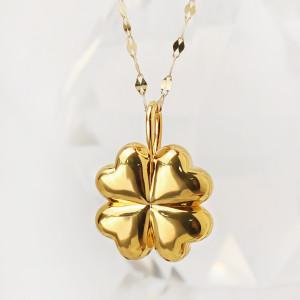 24K 순금 목걸이 데일리 플라워 블리스유 클로버 금 목걸이 여자친구 선물(14K/18K 체인) :실반지 증정