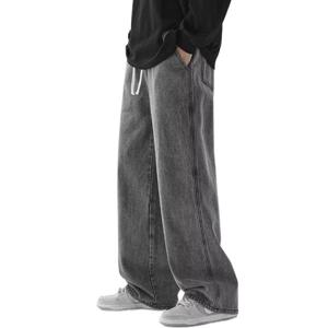 세미 와이드 청바지 빅사이즈 허리 고무줄 청바지 연청 진청 흑청 밴딩 데님바지