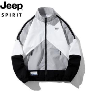 지프 JEEP SPIRIT 봄가을 남성 캐주얼 오버핏 코트 배색 상의 코디 자켓 JP42987