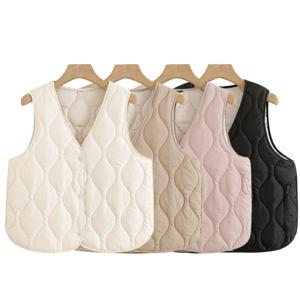 여성 물결퀼팅 경량 패딩조끼 패션조끼