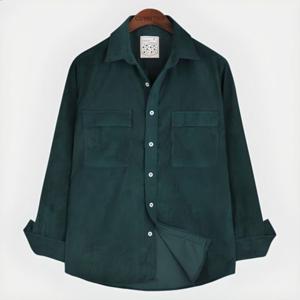 남성용 긴팔 가을 겨울 카이드 골덴 셔츠